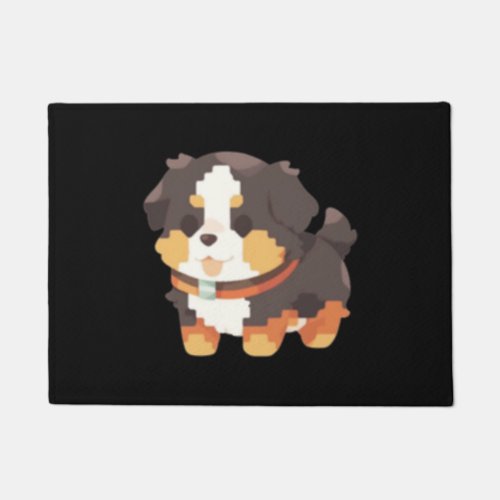 Bernese Mountain Dog Pixel Art   Doormat