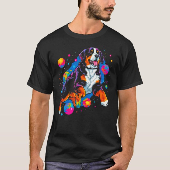 Bernese Mountain Dog Planet Space T-Shirt (Front)