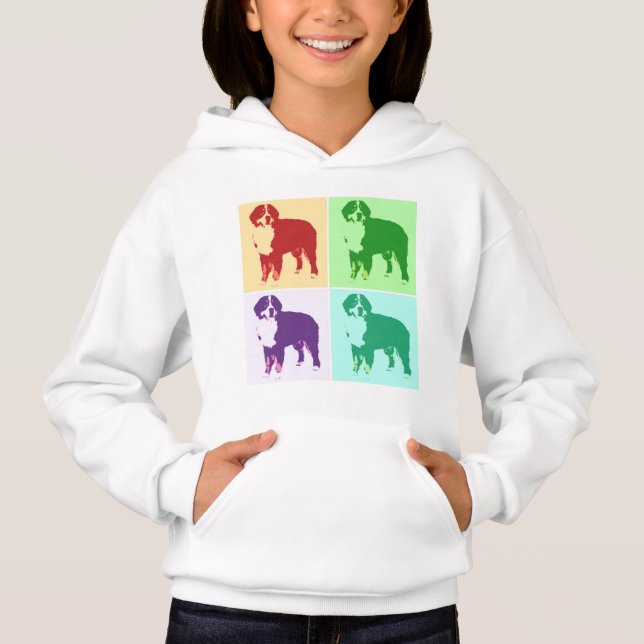 Bernese Mountain Dog Pop Art Hoodie (Front)