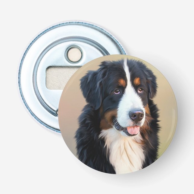 Bernese Mountain Dog Portrait Bottle Opener (Front)