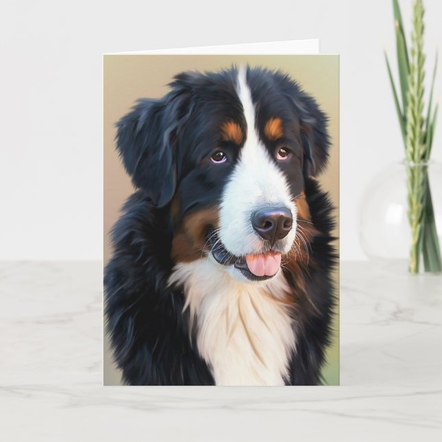 Bernese Mountain Dog Portrait Card (Front)