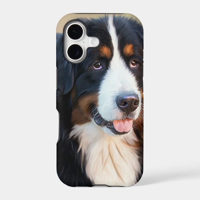 Bernese Mountain Dog Portrait Iphone Case (Back)