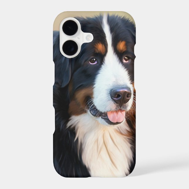 Bernese Mountain Dog Portrait Iphone Case (Back)
