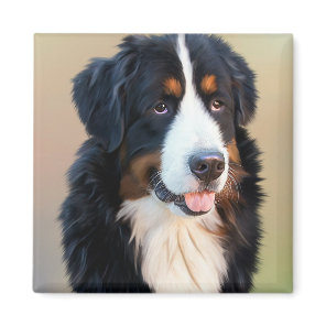 Bernese Mountain Dog Portrait Magnet