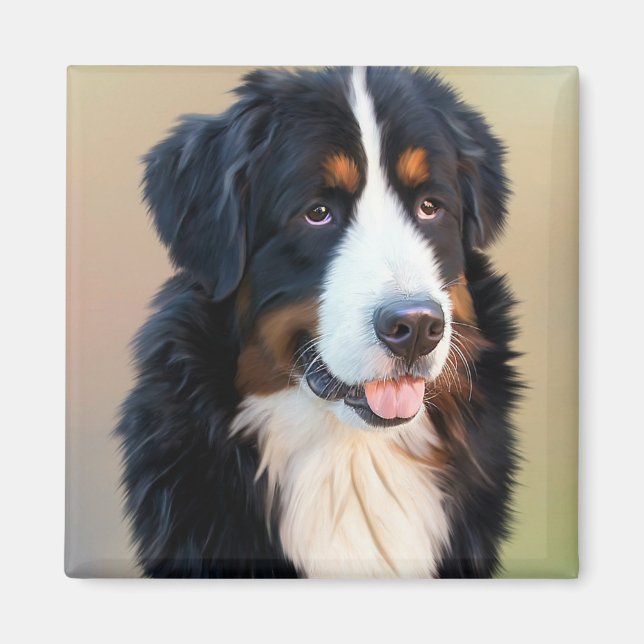 Bernese Mountain Dog Portrait Magnet (Front)
