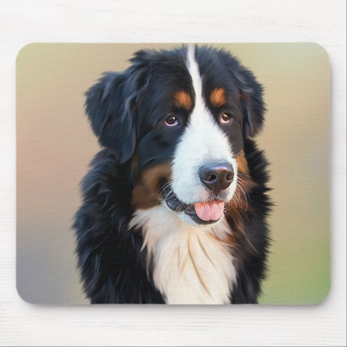 Bernese Mountain Dog Portrait Mouse Pad