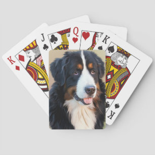 Bernese Mountain Dog Portrait Poker Cards