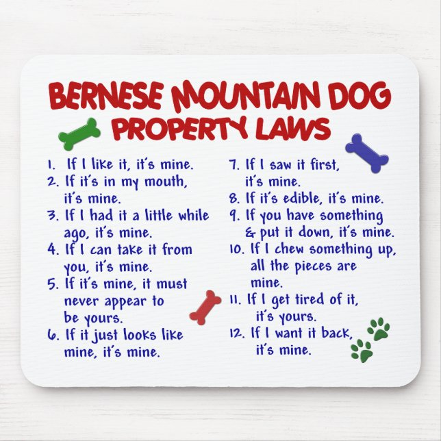 BERNESE MOUNTAIN DOG Property Laws 2 Mouse Pad (Front)