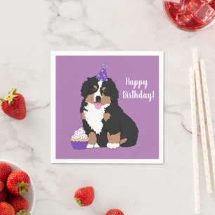 Bernese Mountain Dog Puppy Birthday   Napkins