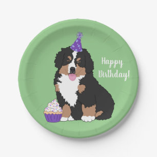Bernese Mountain Dog Puppy Birthday Paper Plate