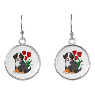 Bernese Mountain dog Puppy Ear rings Earrings