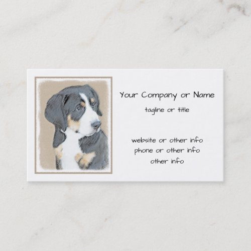 Bernese Mountain Dog Puppy Painting _ Original Art Business Card