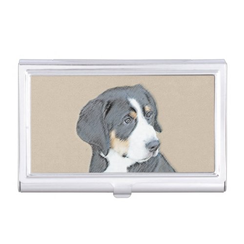 Bernese Mountain Dog Puppy Painting _ Original Art Business Card Case