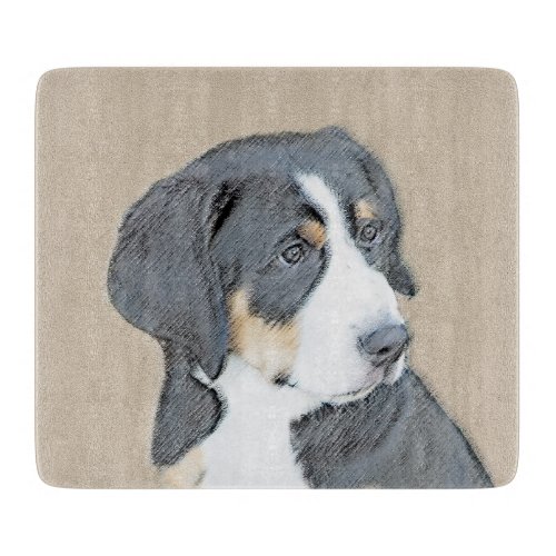 Bernese Mountain Dog Puppy Painting _ Original Art Cutting Board