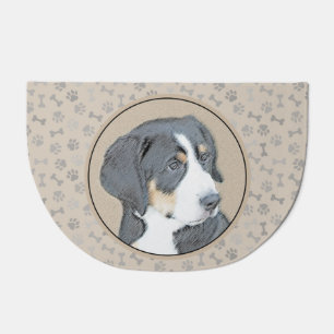 Bernese Mountain Dog Puppy Painting - Original Art Doormat