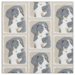 Bernese Mountain Dog Puppy Painting - Original Art Fabric