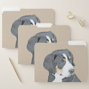 Bernese Mountain Dog Puppy Painting - Original Art File Folder