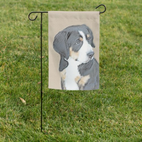 Bernese Mountain Dog Puppy Painting _ Original Art Garden Flag