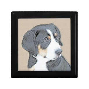 Bernese Mountain Dog Puppy Painting - Original Art Gift Box