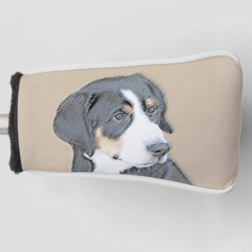 Bernese Mountain Dog Puppy Painting _ Original Art Golf Head Cover