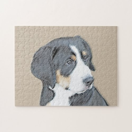 Bernese Mountain Dog Puppy Painting _ Original Art Jigsaw Puzzle