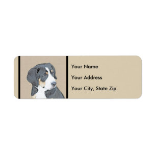 Bernese Mountain Dog Puppy Painting - Original Art Label