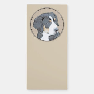 Bernese Mountain Dog Puppy Painting - Original Art Magnetic Notepad