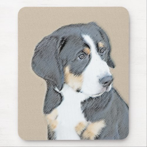 Bernese Mountain Dog Puppy Painting _ Original Art Mouse Pad