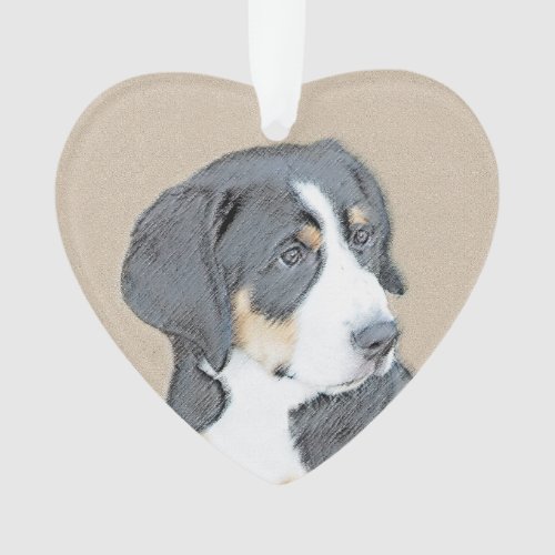 Bernese Mountain Dog Puppy Painting _ Original Art Ornament