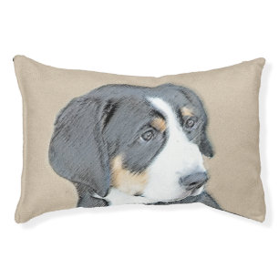Bernese Mountain Dog Puppy Painting - Original Art Pet Bed