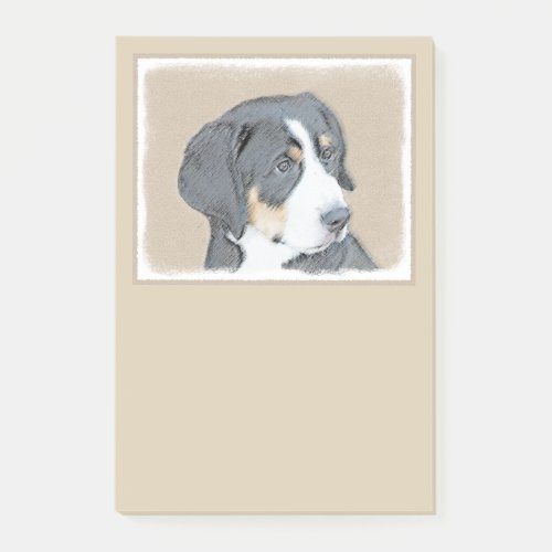 Bernese Mountain Dog Puppy Painting _ Original Art Post_it Notes