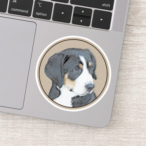 Bernese Mountain Dog Puppy Painting _ Original Art Sticker