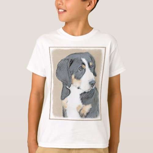 Bernese Mountain Dog Puppy Painting _ Original Art T_Shirt