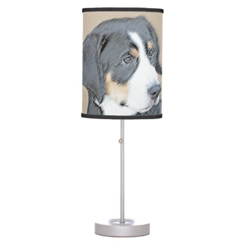 Bernese Mountain Dog Puppy Painting _ Original Art Table Lamp