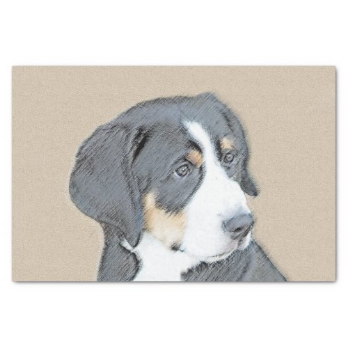 Bernese Mountain Dog Puppy Painting _ Original Art Tissue Paper