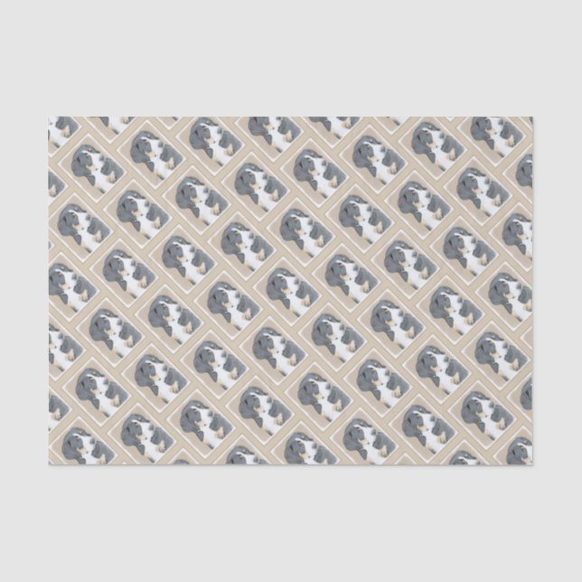 Bernese Mountain Dog Puppy Painting - Original Art Tissue Paper (Front)