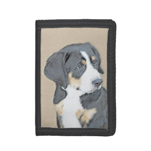 Bernese Mountain Dog Puppy Painting - Original Art Tri-fold Wallet