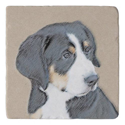 Bernese Mountain Dog Puppy Painting _ Original Art Trivet