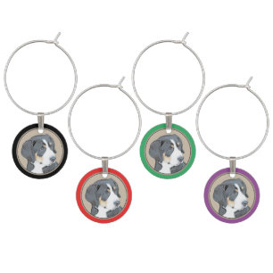 Bernese Mountain Dog Puppy Painting - Original Art Wine Charm