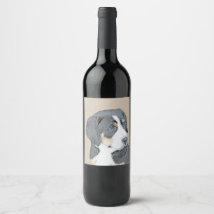 Bernese Mountain Dog Puppy Painting - Original Art Wine Label
