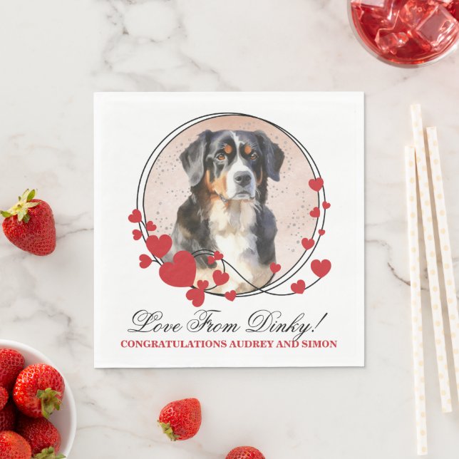 Bernese Mountain Dog Red Heart Frame with photo Napkins (Insitu)