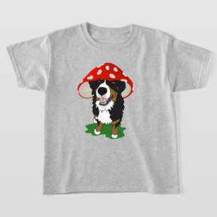 Bernese Mountain Dog Red Mushroom Cap T-Shirt