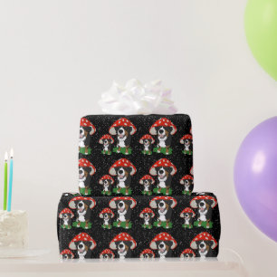 Bernese Mountain Dog Red Mushroom Cap Wrapping Paper