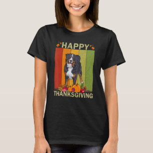 Bernese Mountain Dog Retro Graphic Matching Thanks T-Shirt
