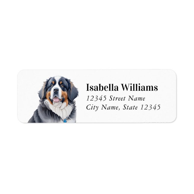 Bernese Mountain Dog Return Address Labels (Front)