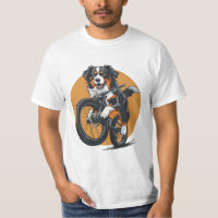 Bernese Mountain Dog Riding A Mountain Bike