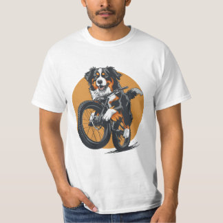 Bernese Mountain Dog Riding A Mountain Bike T-Shirt