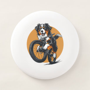 Bernese Mountain Dog Riding A Mountain Bike Wham-O Frisbee