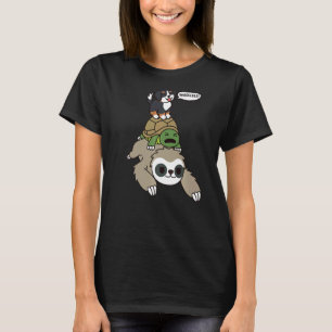 Bernese Mountain Dog Riding Sloth Tortoise T-Shirt