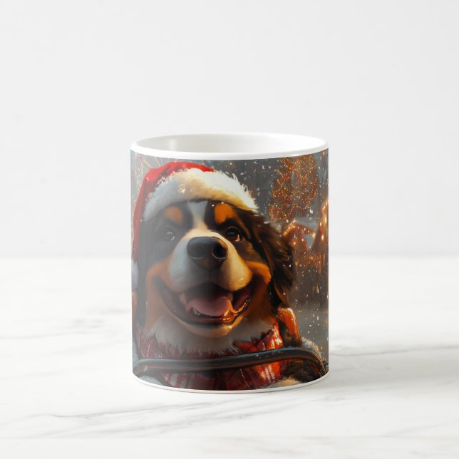 Bernese Mountain Dog Roller Coaster Christmas  Coffee Mug (Center)